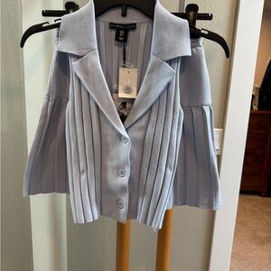 Sincerely Jules Light Blue Pleated Vest and Skirt